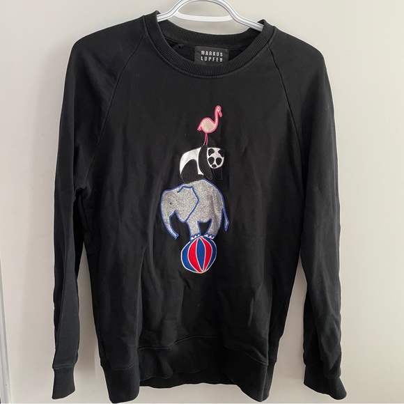 Markus Lupfer Animal Graphic Print Sweatshirt Top - Picture 1 of 4